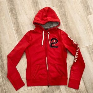 Abercrombie red hoodie Medium w zipper